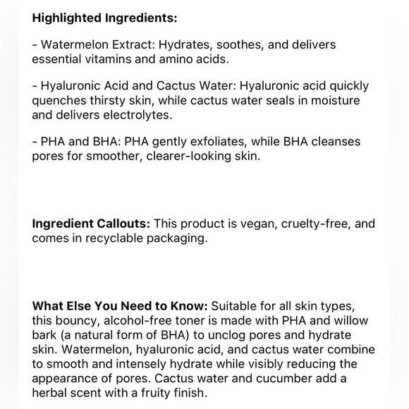 $7❤️🔥 LAST 1! Glow Recipe Watermelon PHA + BHA Pore-Tight Toner Super Mini NEW - Picture 6 of 6